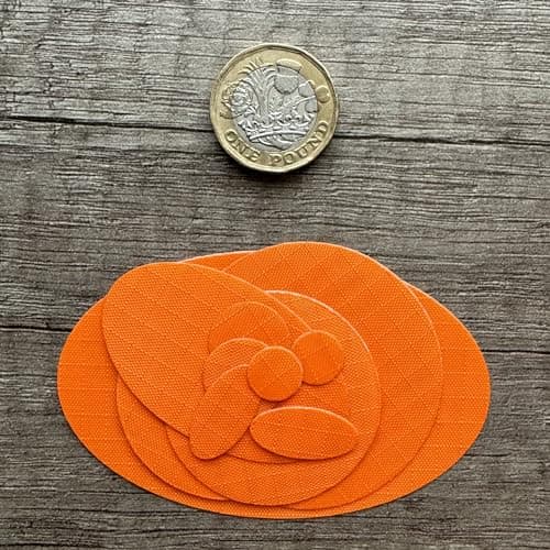 Stick-On Repair Patches for Down Jackets, Tents, 11 Pcs, Waterproof, Orange — view 6