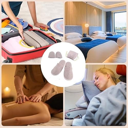 Travel Slipper for Women and Men with Storage Bag, 1 Pair Outdoor Foldable Portable Non-Disposable Spa Slippers (Dusty Pink, M, UK Footwear Size System, Adult, Women, Numeric Range, Medium, 3.5, 5) — view 2