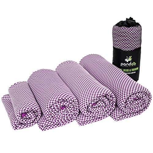 pandoo Microfibre Travel Towel | Eco-Friendly Nylon and Bamboo Fibers | Quick Drying Absorbent and Antibacterial Bath Blanket | Sport, Travel, Swimming, Shower and Beach | Case | 160x80cm