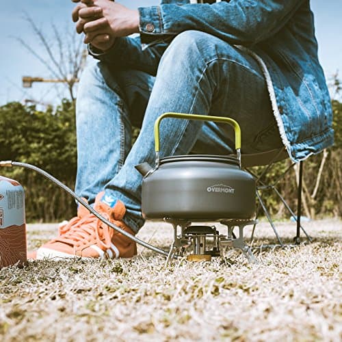 OVERMONT 1.2L Ultralight Camping Kettle Cookware Set Outdoor Cooking Mess Kit Pots Pans Portable for Backpacking Hiking Trekking Picnic Fishing Mountaineering — view 5