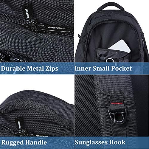 POWER KING Hiking Backpack 30L, Lightweight Casual Backpack for Men Women, Outdoor Travel Daypack for Camping Mountaineering Walking Cycling Climbing Sport, Black — view 5