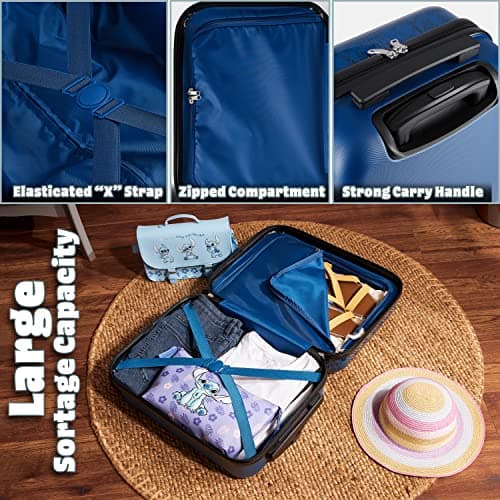 Disney Stitch Suitcase Hard Shell 49 x 33 x 22 30L Capacity 4 Spinner Wheels Extendable Handle Holiday Travel Essentials (Navy, S (L49cm x W33cm - 30L) — view 6