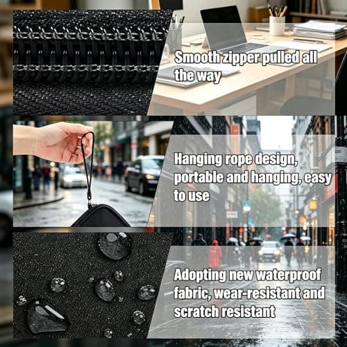 BOFYTR Small Pouch, Travel Essentials Tech Organizer, Compact Electronics Storage Bag with Multiple Compartments, Black Single-Layer Design for Daily Commute and Business Trips — view 5