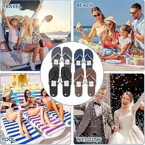 24 Pairs Wedding Flip Flops for Guests, Party Favour Sandals with Bags — view 6
