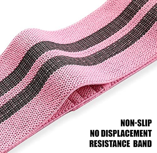 Premium Resistance Bands for Legs and Butt, Non-Slip Fabric Booty Bands, Glute Bands & Hip Bands for Women and Men, Workout Fitness Bands for Hips, Yoga, Strength Training, Beginners (PINK) — view 2