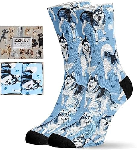 Stylish Unisex Printed Over The Knee For Casual Everyday Wear Fashion Crew Length Stockings With Patterns (Sky Blue One Size) — view 3