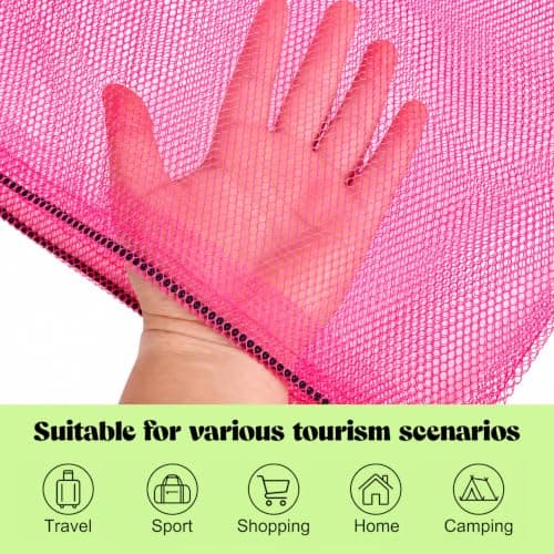 6 Pcs Mesh Drawstring Bags 17x14 Inch, Breathable Nylon Net Storage Bags — view 4