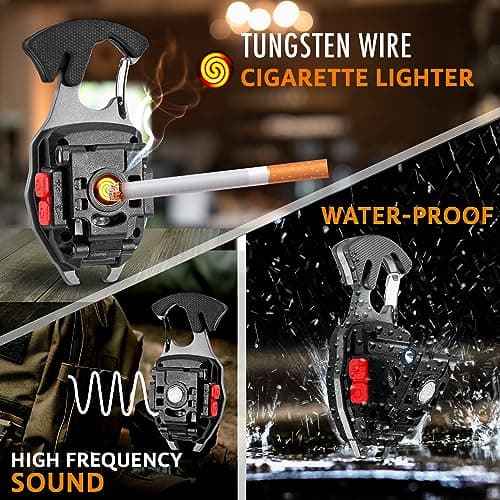 GUARDMAN Survival Tool Fire Starter Emergency Light Carabiner Multi-tool Screwdriver Whistle Bottle Opener Hiking Outdoor Father’s Day Gift For Dad Hunting Pocket Multi Use Stocking Stuffer — view 4