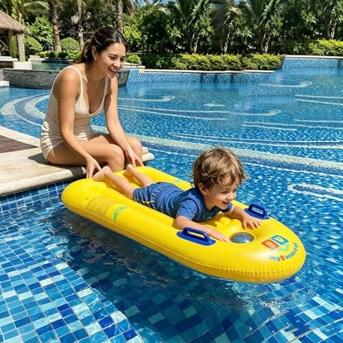 Inflatable Surfboard – 45.28x20.87x5.12inch | PVC Bodyboard With Handles | Anti-Slip Children’s Water Skiing Board And Pool Float | Portable Summer Beach Toy For Surfing Training And Lake Entertainmen — view 2