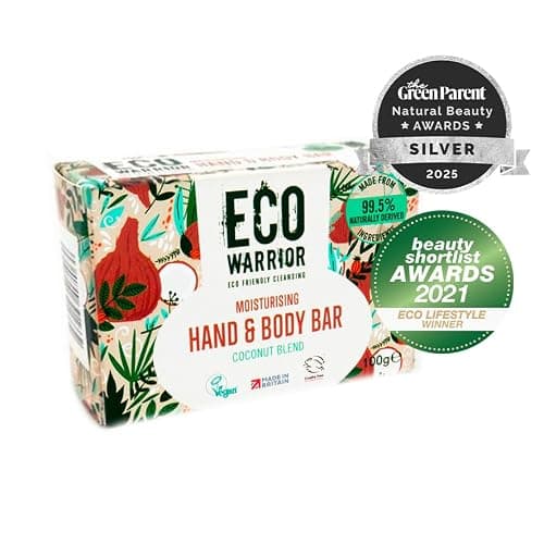 Eco Warrior Moisturising Body & Hand Soap Bar, Coconut Vanilla, Vegan, 100g — view 2