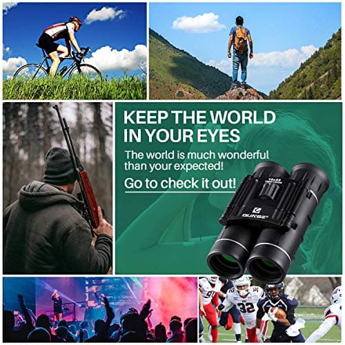 QUNSE Small Compact 10x25 Binoculars for Adults Kids Travel Waterproof — view 4