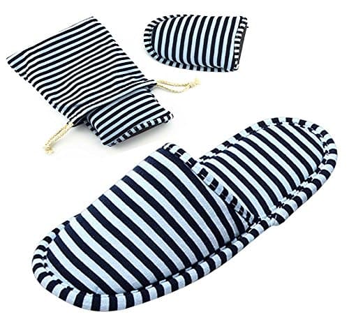 IPENNY Non-disposable Travel Slippers Portable Closed Toe Sandals Cotton Spa Hotel Slippers Guest Room Indoor House Slippers Business Trip Flight Slippers
