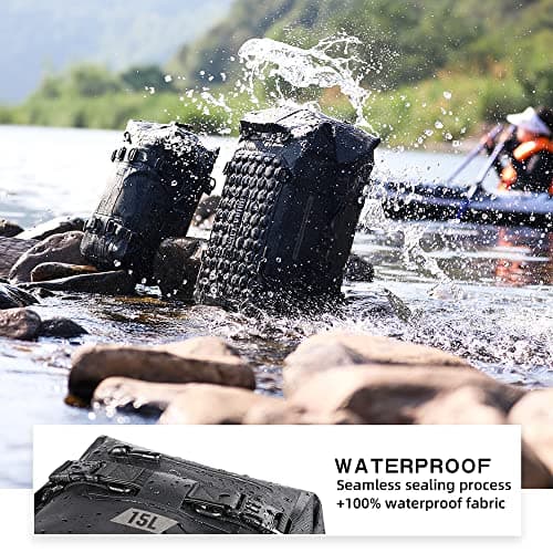 Rhinowalk Motor Pannier Bag 15L Multifunctional FullyWaterproof Rear Rack Trunk Motorcycle Seat Bag Motorbike Saddle Bag Professional Motor Accessories-Black — view 6