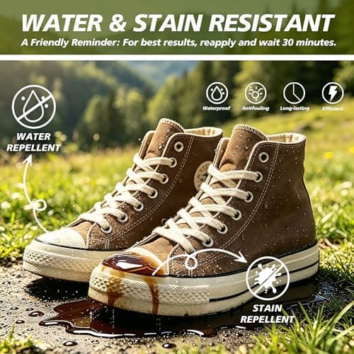 Mifeloy 300ml Shoe Protector Spray & Waterproofer – Rain & Stain Repellent for Leather, Suede, Canvas – Dirt Shield for Trainers, Backpacks, Hats, Jackets, Camping Gear — view 3