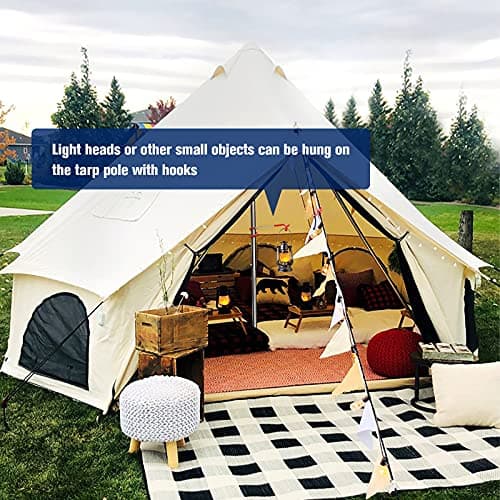 KOMCLUB Tarp Poles Adjustable Tent Pole Upgrade Thickened Stainless Steel Camping Tarp Pole for Outdoor Canopy Awning Rain Shelter-94.5 in Set of 2… — view 6
