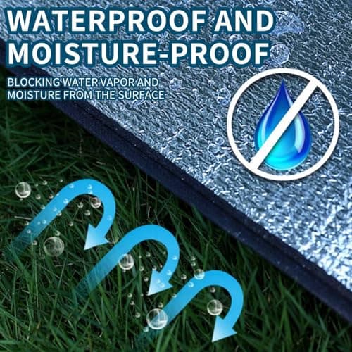 200x150cm Aluminum Camping Mat,Insulating Waterproof Thermal Foam Sleeping Mat,Insulating Foldable Foil Blanket for Outdoor Travel Picnic,Floor Mat, Foldable Tent Mat — view 5