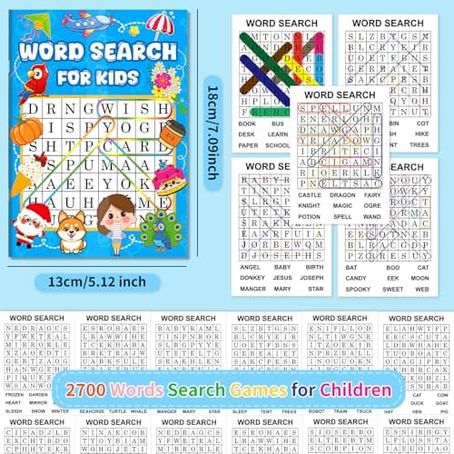 Elfew 20 Pack Word Search for Kids Ages 6-12, 280+ Large Print Word Games — view 4