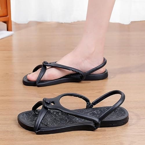 Kattmas Travel Sandals Shower Shoes For Men Women - Foldable Flip-Flop Slippers Non-Slip Quick-Dry, Portable House Shoes For Bathroom Gym Spa Pool Beach — view 2