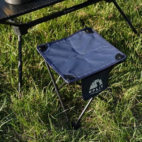 Opliy Camping Stool 2Pack Upgrade Foot Stool for Camping Fishing Hiking Gardening and Beach, Camping Seat with Carry Bag, Blue — view 3