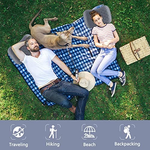 TEIVUL Camping Pillow, Inflatable Travel Pillow with Removable Pillowcase, Ergonomic Blow Up Pillows for Adults & Kids with Neck & Lumbar Support — view 6