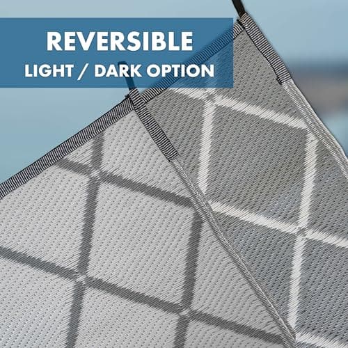 Purely Outdoors Superior Awning Carpet - Eco-Friendly, Padded, Breathable, Non-Slip, Reversible Groundsheet Mat for Caravan Awnings, Tent, Motorhome, Beach, Picnic, Decking (Hampton Grey, 250 x 250cm) — view 3