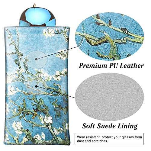 MoKo Squeeze Top Glasses Pouch, Leather Soft Sunglasses Case, 2pack — view 2