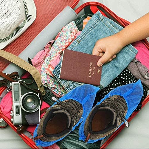 WUJUN 200Pack(100 Pairs) Blue Disposable Shoes Covers Boot Cover — view 5