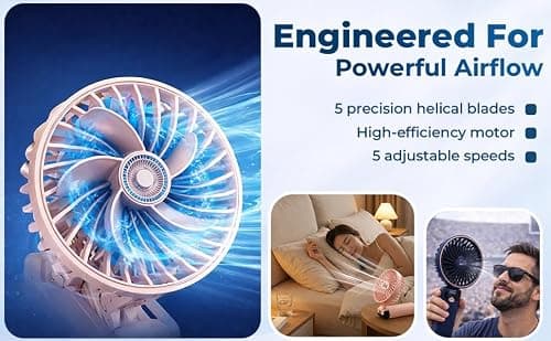 DIY TECH UK - CoolBlast Max - 4 in 1 Handheld Rechargeable Fan - 5 Speed — view 3