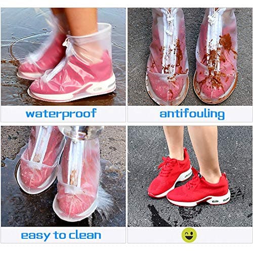 Waterproof Shoe Covers Clear PVC Zip Overshoes Reusable Travel — view 2
