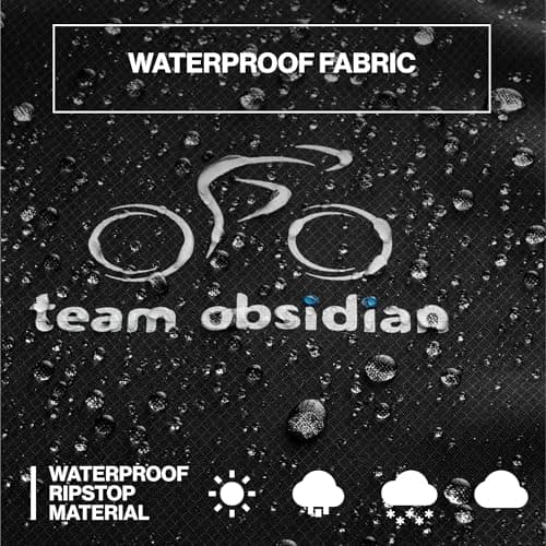 TeamObsidian Bike Cover - Outdoor Bike Storage, Bicycle Transportation or Travel Covers - Waterproof eBike Protection - For 1 to 3 Bikes - Heavy Duty Ripstop 300D Oxford Material — view 3