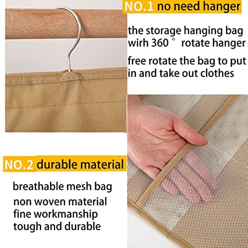 Bra Storage Hanging Bag with 24 Mesh Pockets Wardrobe Organizer for Bras, Socks, Underwear — view 5