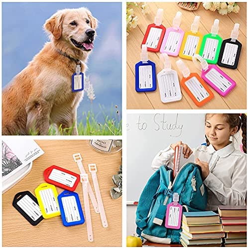 Vicloon Luggage Tags, 12PCS Travel Suitcase Bag Baggage Tag Luggage Label, Plastic Luggage Identifier, Luggage Tag Holder, Suitcase ID Tags, Handbag Tag Label, Travel ID Bag Tag, Luggage Suitcases Tag — view 2