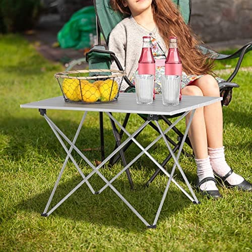 WOLTU Camping Table Picnic Table Silver Lightweight Folding Outdoor Garden Balcony Market Kitchen Work Table Travel Table with Bag — view 2