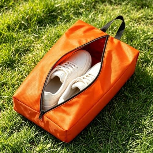 Waterproof Oxford Shoe Storage Bags, Dustproof Zippered Organiser Pouch for Trainers | Orange Gym & Travel Accessories — view 6