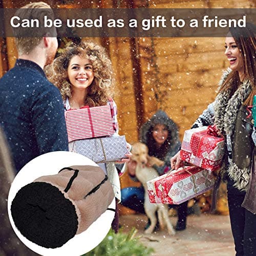 SwirlColor Handmuff, Faux Fur Hand Muff Strap Pocket Design Khaki Hand Warmer for Women 1pcs, with Transparent Hook 1pcs (Khaki) — view 6