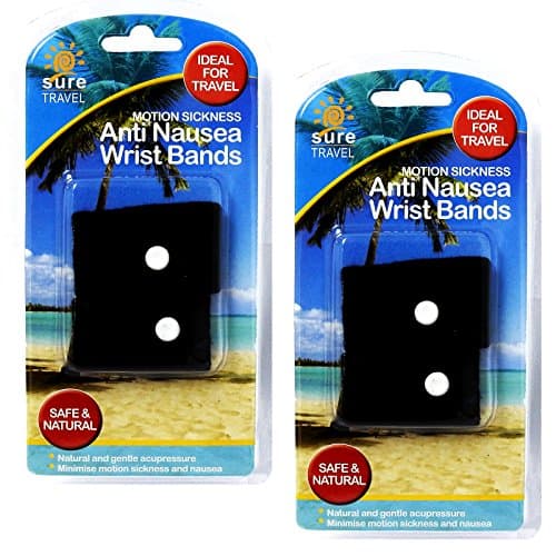 Sure Travel Anti-Nausea Sickness Sea, Flight, Car, Train Sick Bands - Twin Pack (4 x Bands)