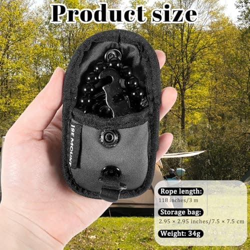 Portable Travel Clothesline Compact Lightweight Camping and Travel Clothesline 12 Beads 9.8 Feet for Indoor Hotels Backyard Outdoor Cruise Ships Camping Travels — view 2