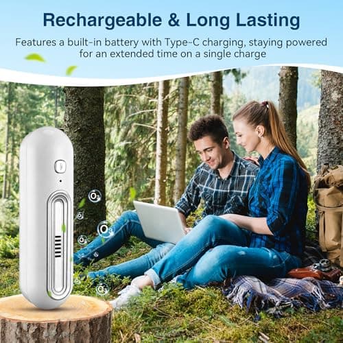 Qualirey 2 Pack Chemical Free Shoe Deodorizer for Sneaker, Ozone Technology Shoe Odor Eliminator with Dual Modes (Daily & Strong), Type-C, Rechargeable Boot Deodorizer for Gym Bags, Lockers — view 6