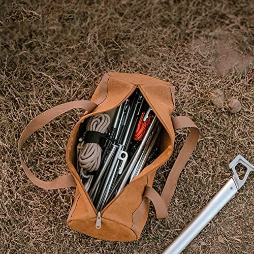 kowaku Heavy Duty Tent Stakes Storage Bag Durable Tent Pegs with Handle Portable Large Capacity Bags Pouch Organizer for Camping Backpacking Hiking, Thickened with Logo — view 6