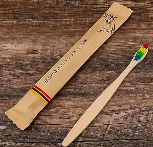 1000x Bamboo Toothbrush Individually Wrapped Bulk Toothbrushes Perfect for Airbnb, Hotels, Travel and More! Eco Friendly Bio Degradable (10) — view 5