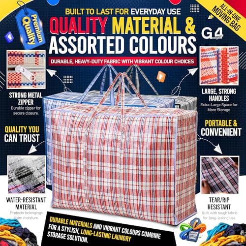 G4GADGET Laundry Bags with Zip 2 Pack (80x60x30cm) – Jumbo Reusable Laundry & Storage Bags for Clothes, Bedding, Travel, Moving House, Wardrobe Organisation — view 3