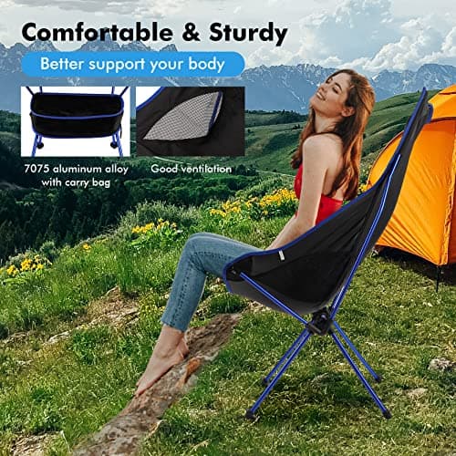 SOPPY Portable High-Back Camp Chair for Beach and Festivals, Cobalt Blue — view 6