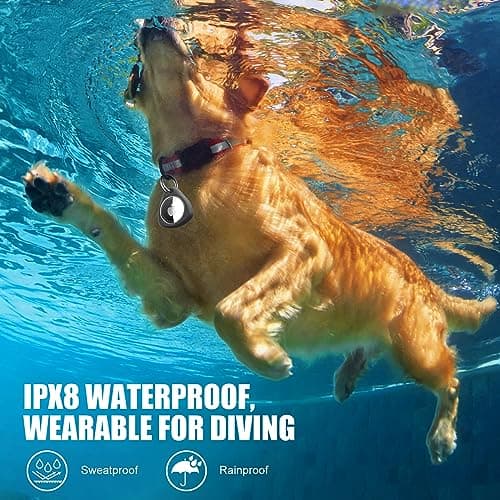 iFalarila 2 Pack Waterproof Holder Case for AIRTAG, 360° Protective Keyring Holder for AIRTAG, Shockproof, Anti-Scratch TPU Full Cover Case for Luggage, Pet Collar, Bag — view 5