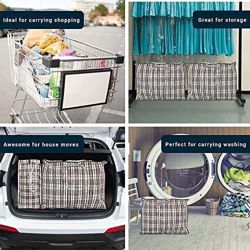 Ctop 2 Packs Extra Large Laundry Bag.Strong Storage Shopping Bags.Plastic Box Shape Clothes Bag for Travel Packing Moving & Storage– Waterproof Fabric with Zip to Keep Clean. 80x55x24CM — view 2