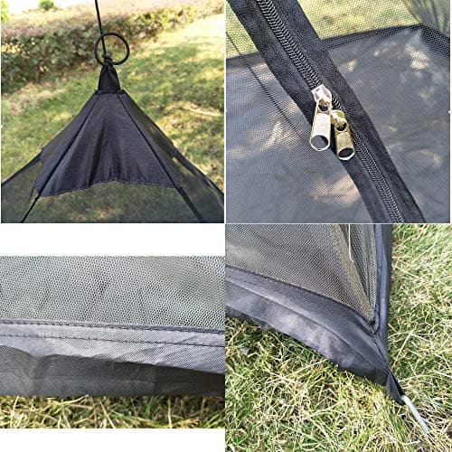 Vilemoon Mosquito Net with Bottom for Camping Bed Compact and Ultra-Light for Travel Outdoor Lightweight Mesh for 1-2 Person (Green) — view 6