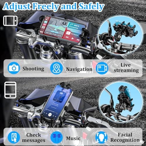 LOKTENWO Adjustable Motorcycle Phone Mount with Triple Vibration Dampener — view 4
