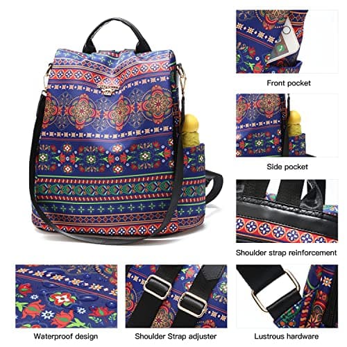 shepretty Waterproof Anti-theft Backpack for Women Travel, 8888R, M, Oxford — view 5