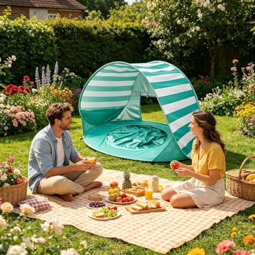Kids Portable Beach Tent with Mini Pool and UV Protection — view 3