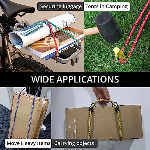 ANSIO Bungee Cords with Hooks, UV-Resistant Bungee Straps, 12 Pack Assorted — view 6