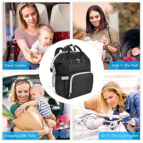 Vicloon Baby Changing Bag Backpack, Neutral Multi-Function Nappy Back Pack, Waterproof Large Travel Backpack for Mom and Dad — view 6